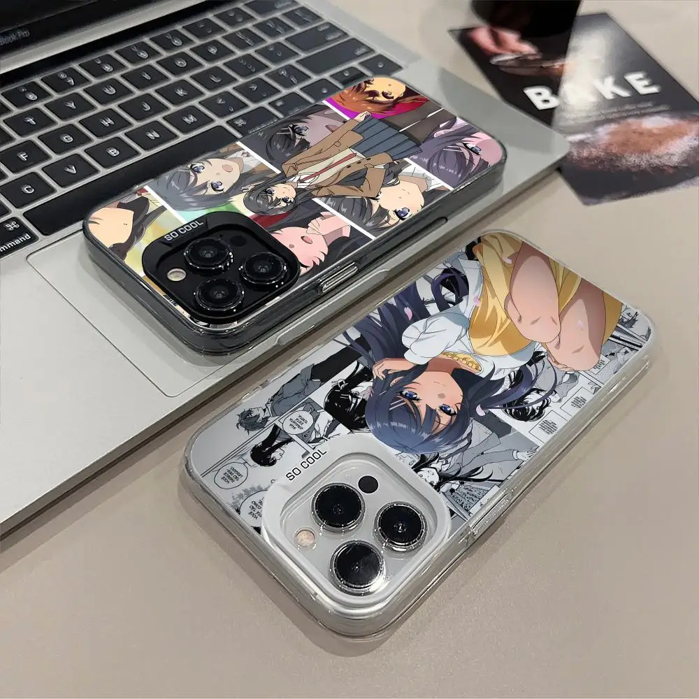 

Anime Mai Sakurajima Cell Phone Case for iPhone 16 15 14 13 12 11 X XR XS 8 7 Pro Max Plus Translucent Colour Protective Pretty