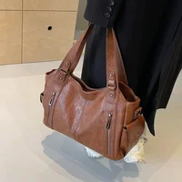 Soft Interior Compartment Shoulder Bags 2026 High Quality Contrasting Colors Bags for Women Fashion Zipper Pu Women's Handbags - Image 4