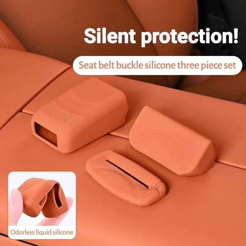 Car Seat Belt Socket Cover Silicone Protector Universal Fit Prevent Scratches for Most Vehicles Interior Accessory