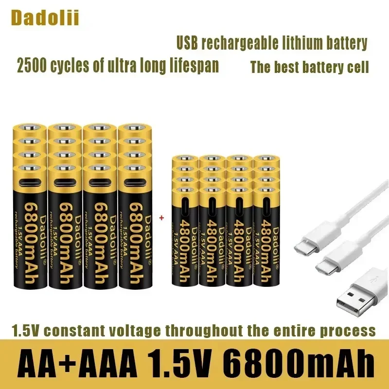 Dadoli original USB rechargeable lithium-ion battery, 1.5V AA+AAA battery, 6800mAh/lithium-ion, toy, MP3 player, keyboard