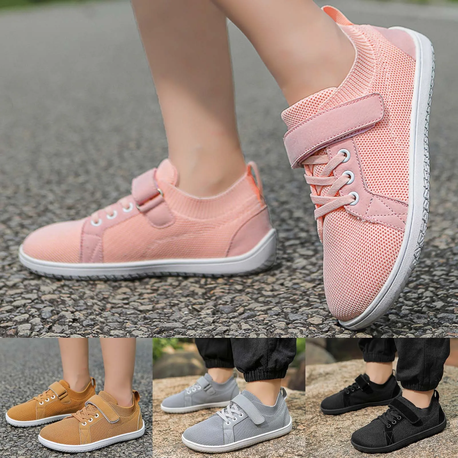 Boys and Girls Barefoot Sneaker Shoes Children's Mesh Breathable Wide Foot Casual Shoes Kids Toddlers Walking Shoes 2025