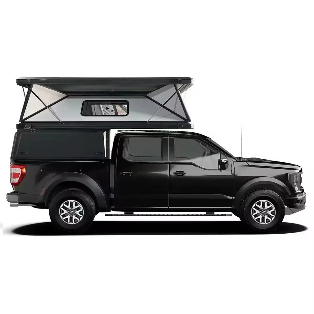 Pop-up Roof Camper Tent for Ford, Aluminum Pickup Camper Hard Shell Camper Tent with Awning