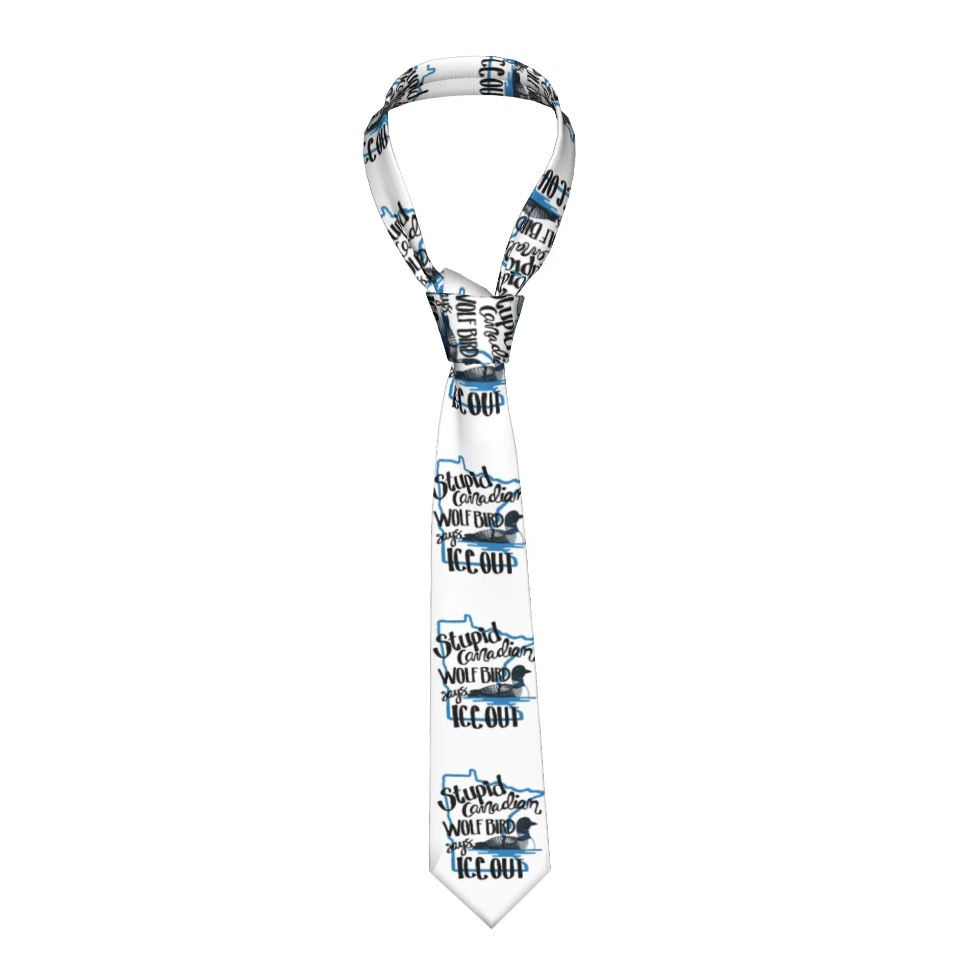 

Stupid Canadian Wolf Bird Says Ice Out Necktie Silk Rebel loon Minnesota Neck Ties for Men Suits Accessories Wedding Business