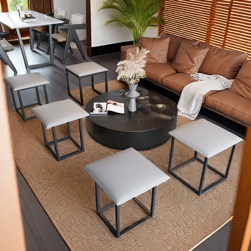 combination home living room coffee table stool dining stool Nordic Multifunctional Rubik's Cube stool storage five-in-one
