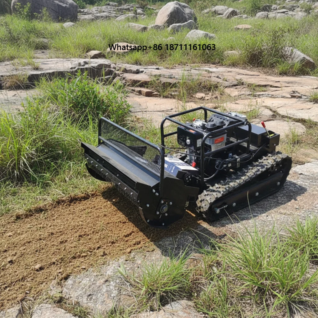 Industrial-grade Remote-controlled Lawn Mower, All-terrain Tracked Agricultural Land-clearing and Weed-removing Machine