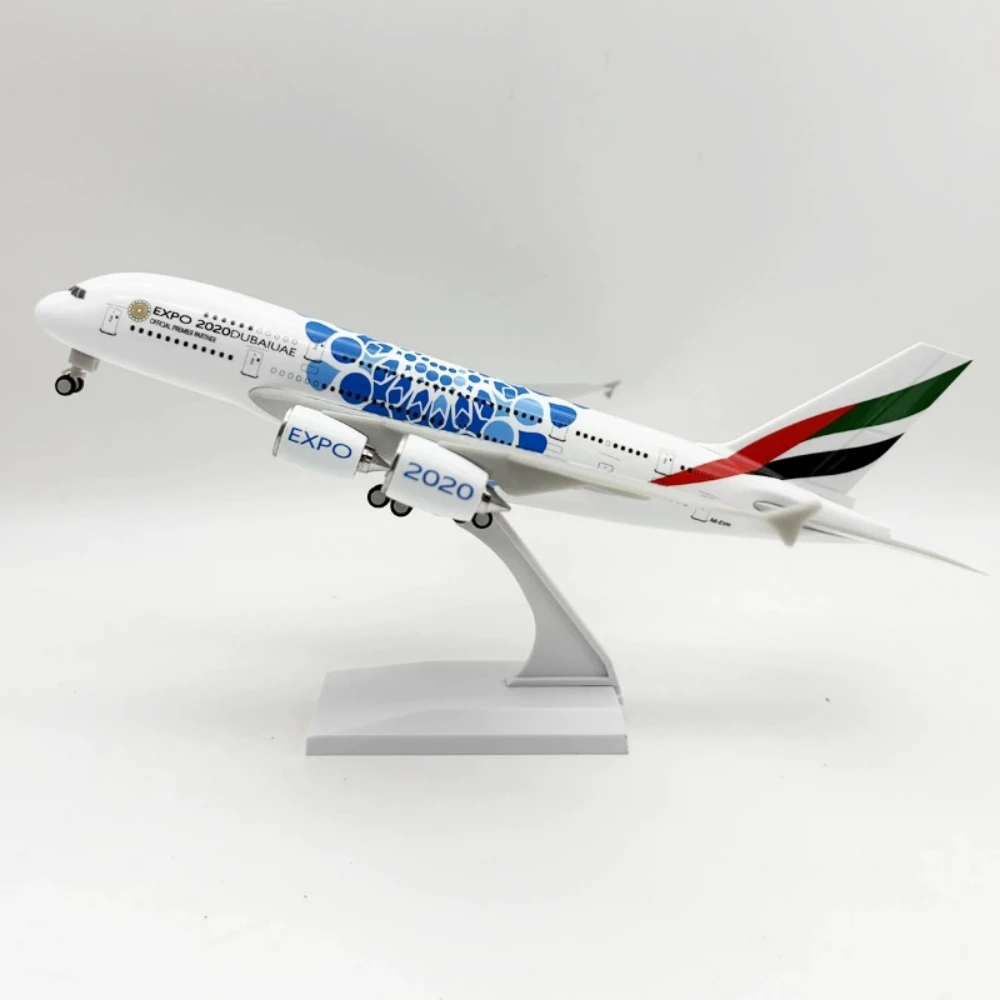 

Модель самолета A380 EXPO Emirates Airways, 30 см, из смолы, масштаб 1/250, с шасси, сувенир, подарок, для демонстрации