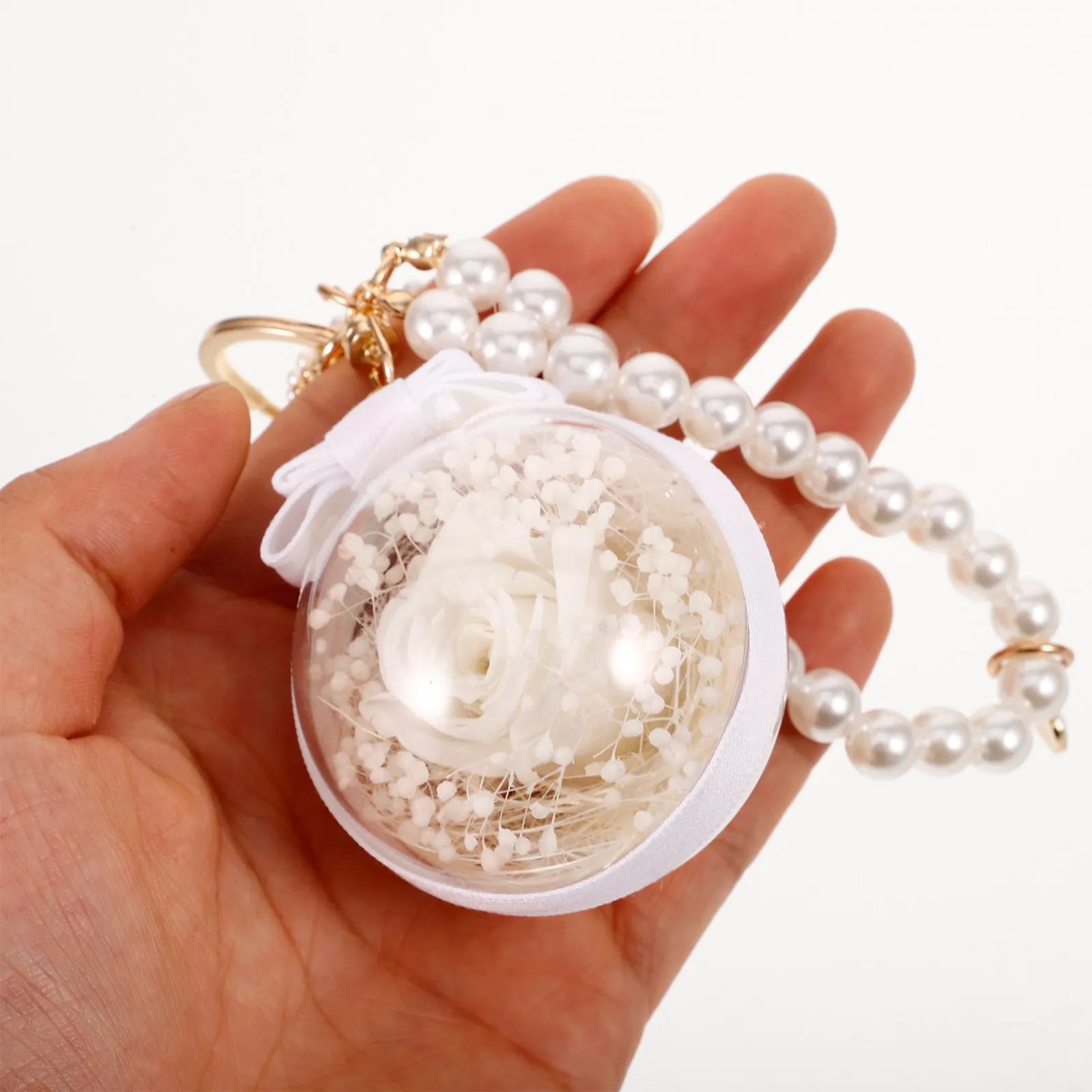 Butterfly Bow Eternal Flower Keychain Stylish Acrylic Cute Keychain for Women Key Ring Bag Hanging Decor Multifunctional