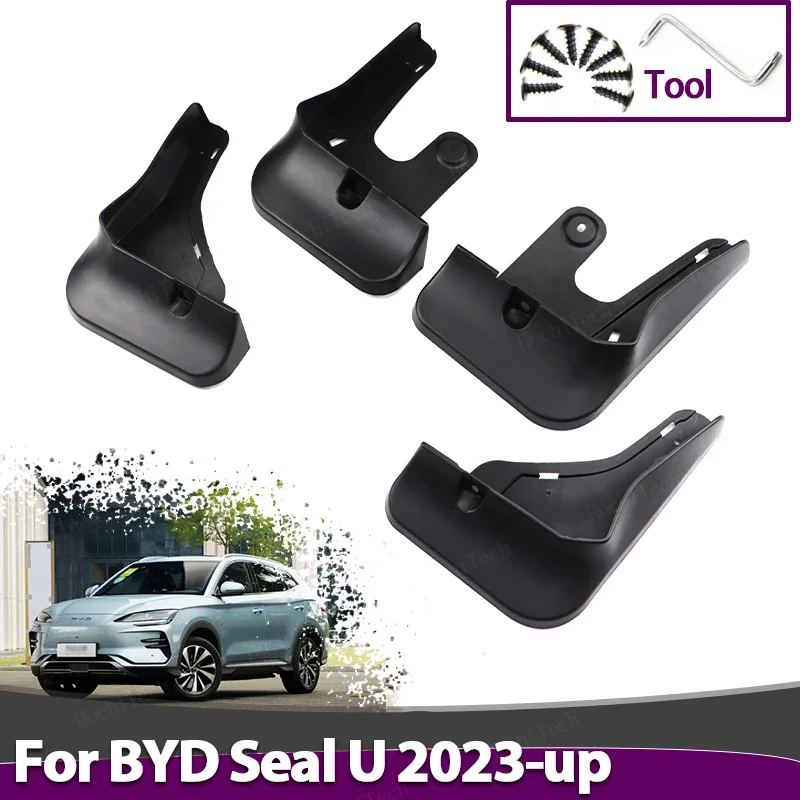 Mudflaps Mud Flaps Splash Guards Mudguard ด้านหน้าด้านหลัง Fender Protector สําหรับ BYD Song Plus Champion Edition Seal U EV DMI 2023 2024