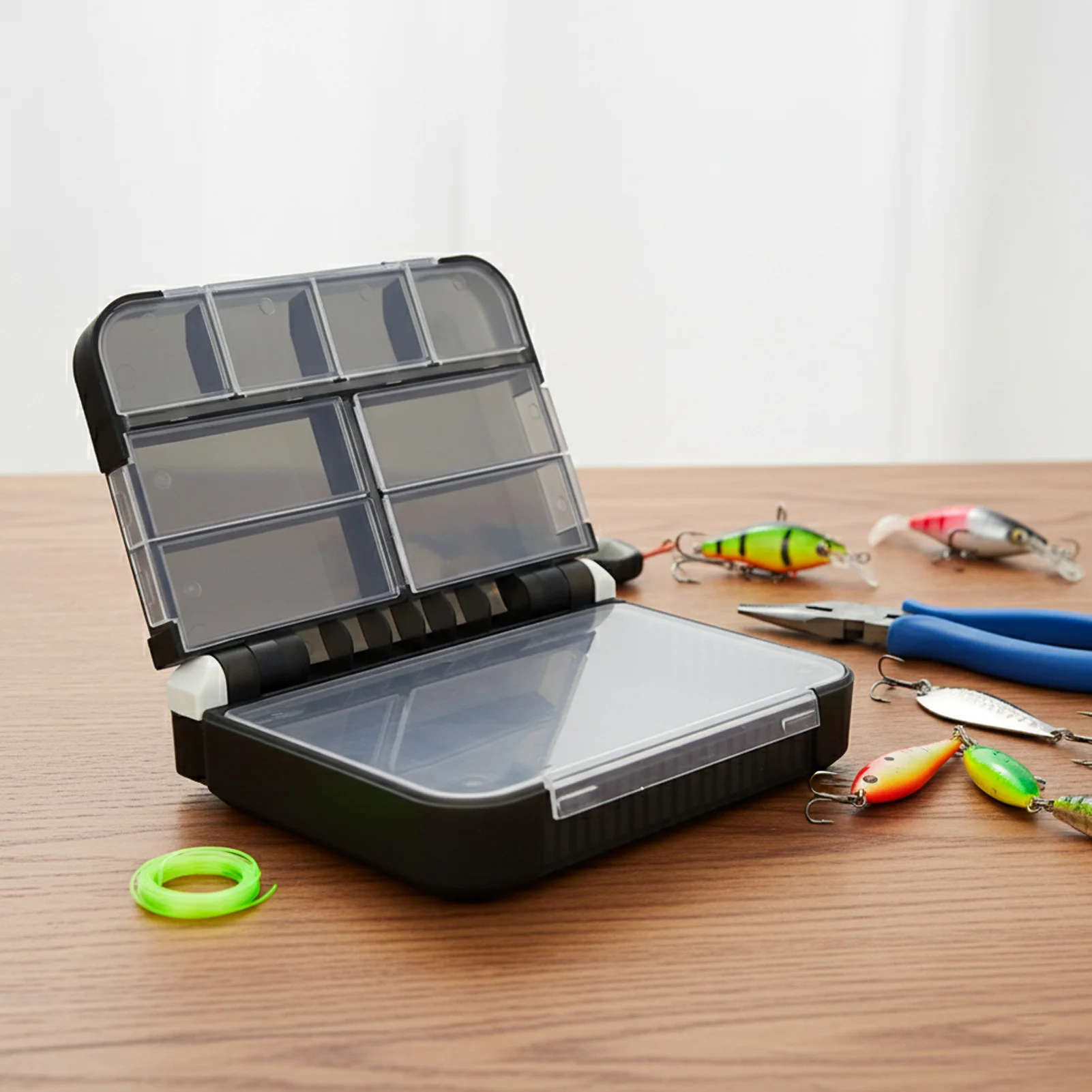 

Double Layer Fishing Tackle Box Portable Multi Grids Bait Organizer Box Ultralight Plastic Storage Box For Fishing Lure Hooks