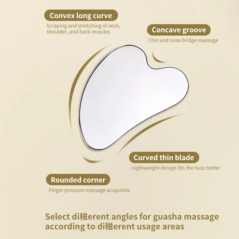 เครื่องขูดรองพื้นใบหน้าสแตนเลสรูปหัวใจแบบพกพาและใช้งานได้จริง 1 ชิ้นสำหรับการล้างเครื่องสำอาง