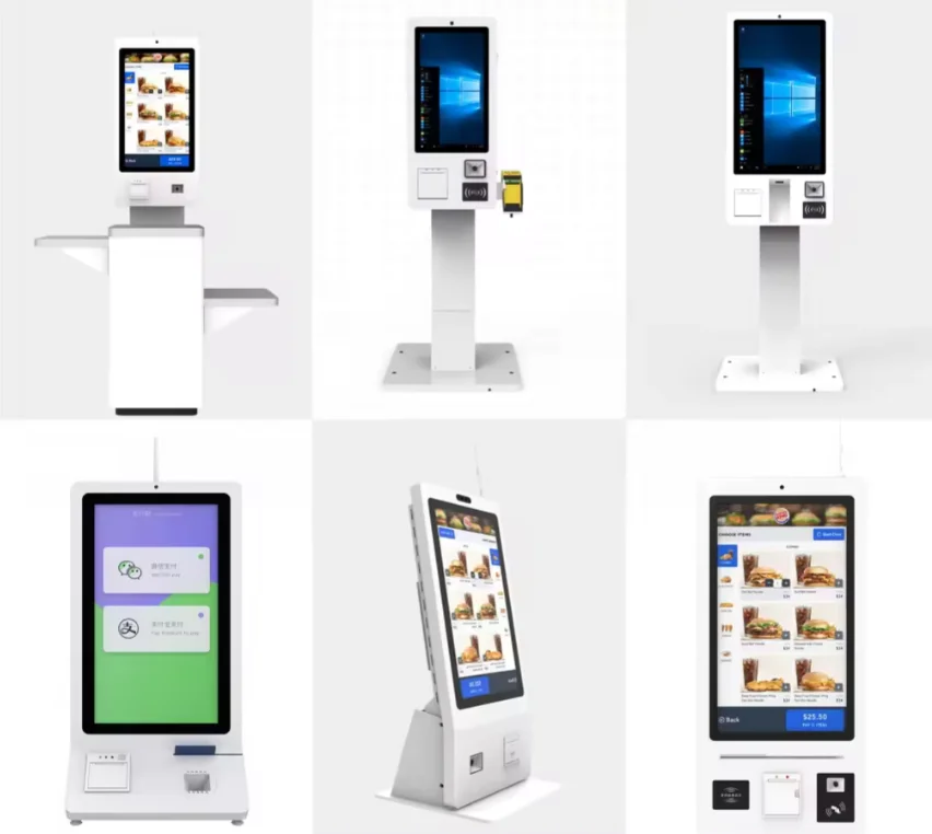 22" Touchscreen PCAP Self-Service Fast Food Order Kiosk QR Code Scanner Drucker für den Innenbereich für Fast Food