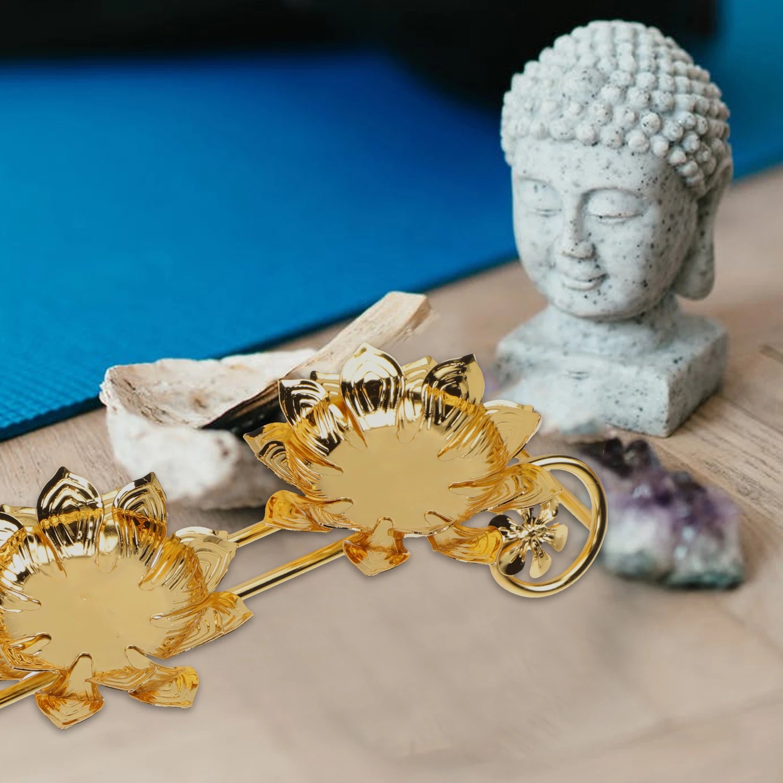 

Lotus Candleholder Decorative Temple Candlestick Art Lamp Holder Home Office Gift For Lotus Lovers Buddhism Supplies