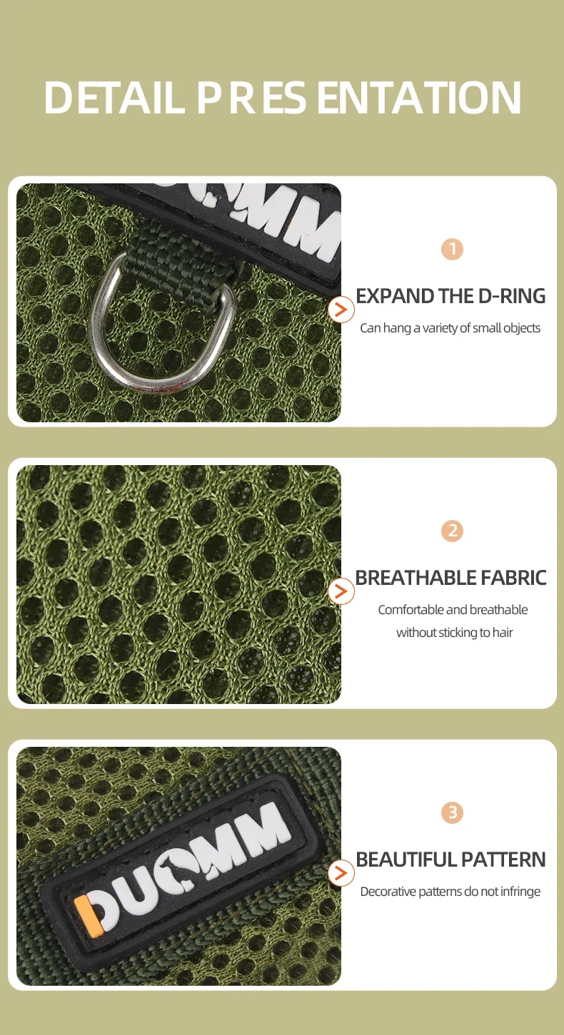 Reflective Breathable Dog Harness And Leash Set For Small Dogs_voghion.com