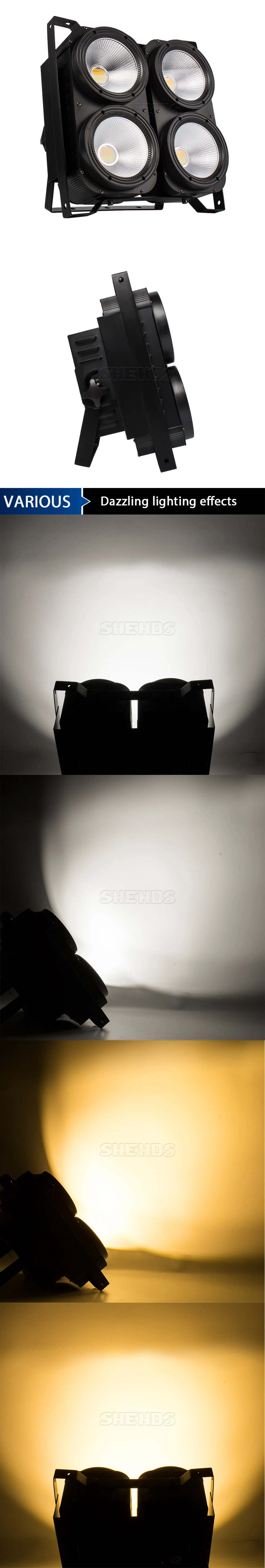 SHEHDS 4x100w Kühles Warmweiß COB Par 400w Blinder Publikum Licht Für DJ Disco Weihnachtsdekoration Waschen Strobe-Effekt – Detail 7