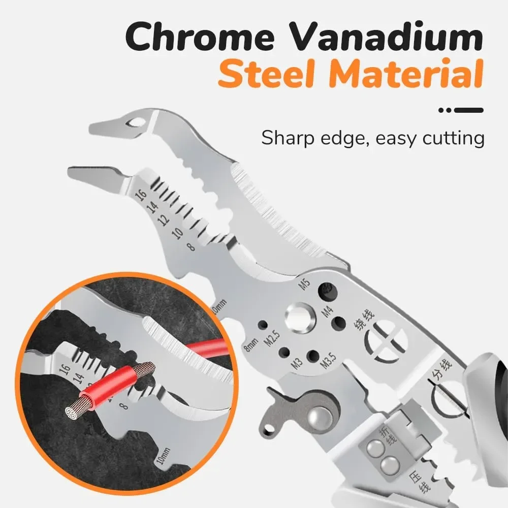 Multifunctional Wire Crimper Pliers Cable Cutter Automatic Adjustable Electrical Wire Stripper Stripping Terminal Hand Tool