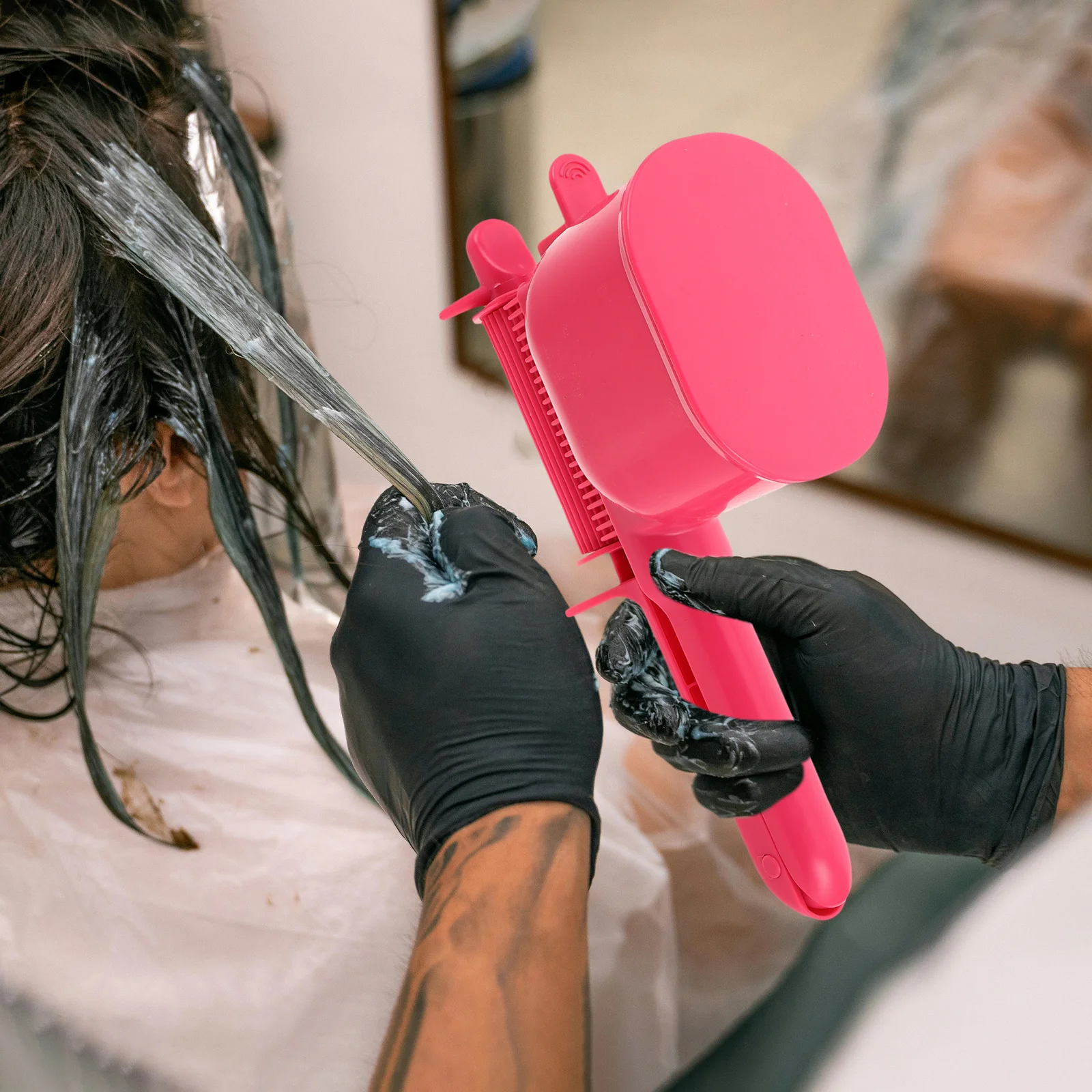 

Dye Brush Applicator Automatic Roller Hair Color Comb Bowl Kit Salon Bleaching Perm Tinting Tool for Professional and