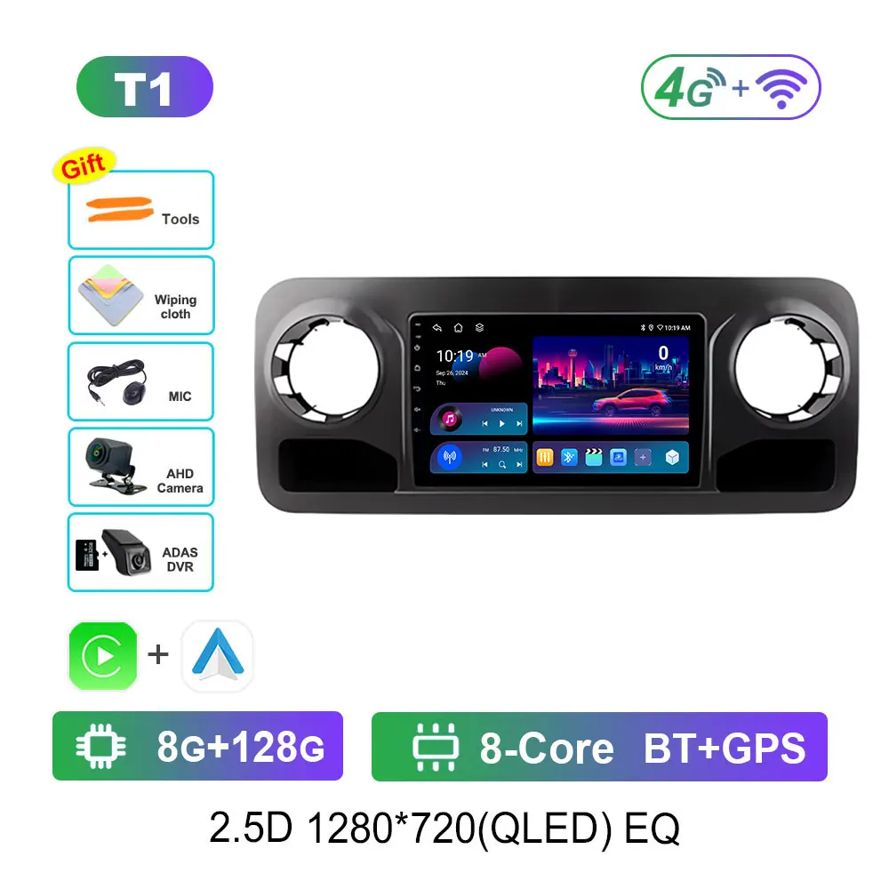 Auto Video Multimedia Speler Voor Mercedes Benz Sprinter Spinway W907 2018 2019 2020 2021 Dsp Stereo Draadloze Carplay Touchscreen