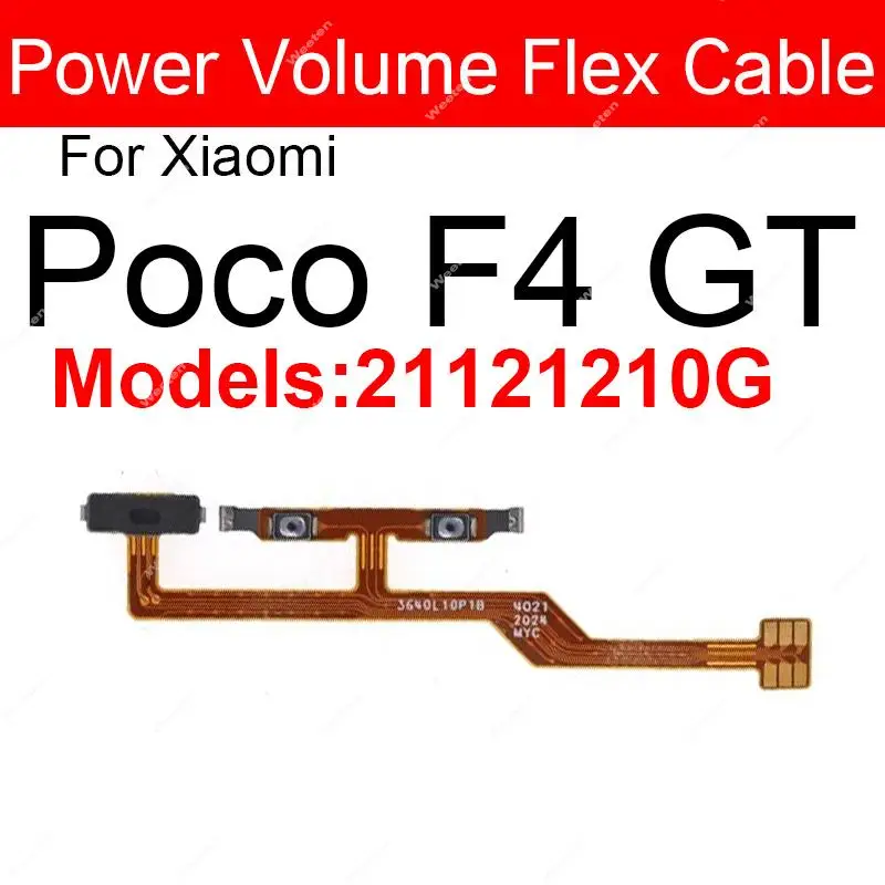 For Xiaomi Poco X4 X5 M4 Pro 5G GT F4 GT Poco M5 M5s Poco F5 Pro Power Volume Side Button Flex Cable Ribbon Replacement Parts