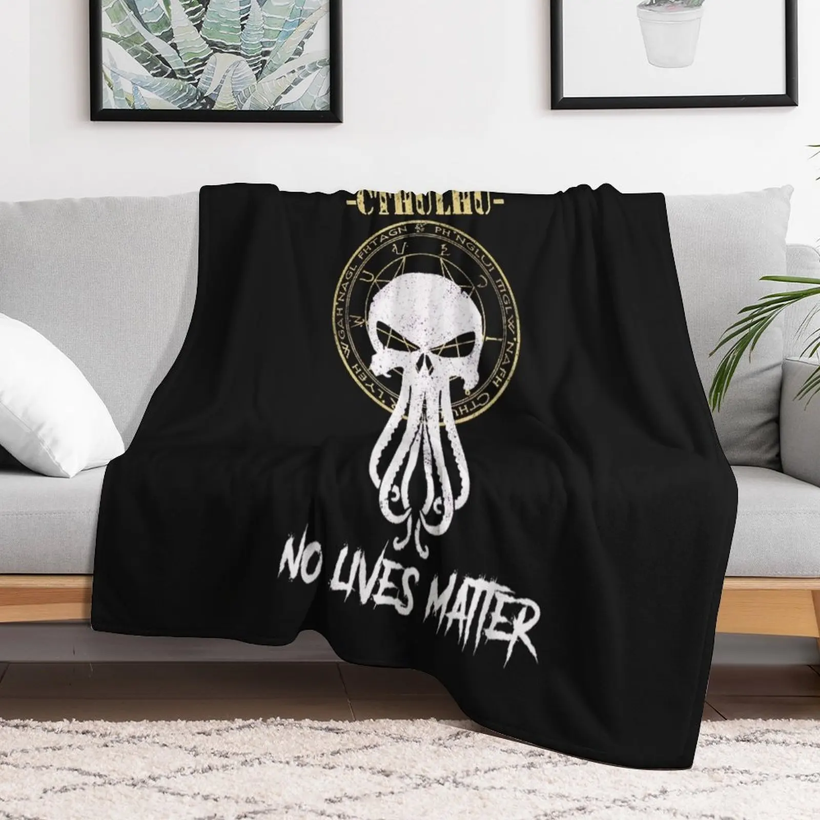 Cthulhu No Lives Matter, Viking Apparel Throw Blanket Personalized Gift Tourist Hairy Soft Beds Blankets