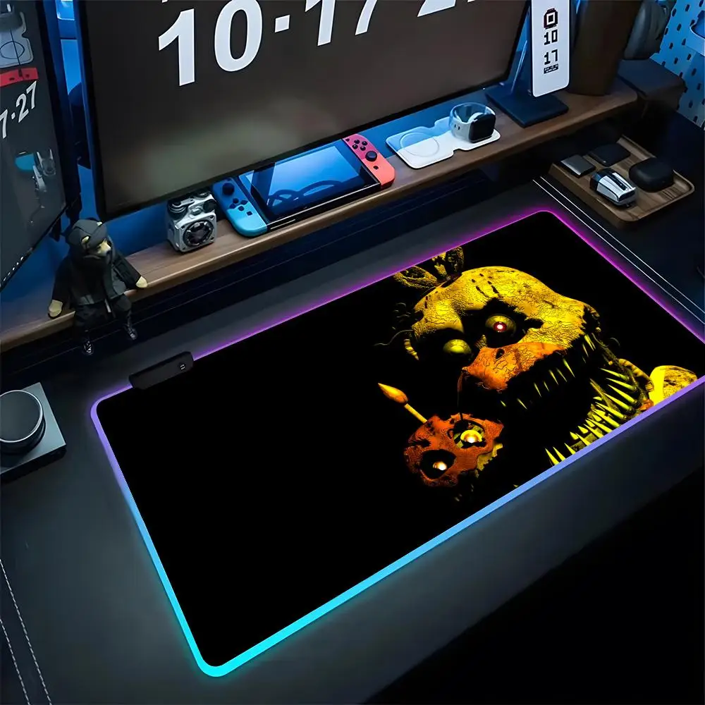 Five Nights At F-Freddys Mouse Pad Gaming LED 700x300 Mouse Gamer Mat Mousemats Table Pads PC Desk Mat RGB Keyboard Mat XXL