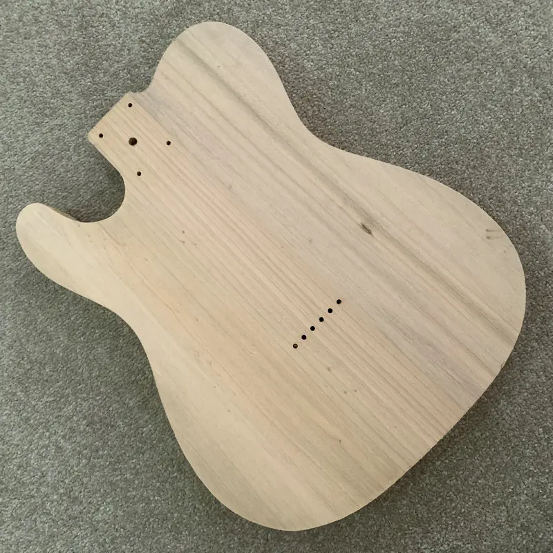 FB244 String Through Body Tele Electric Guitar Body in Solid Wood Unfinished No Paints Humbucker Pickups for TL Guitar DIY