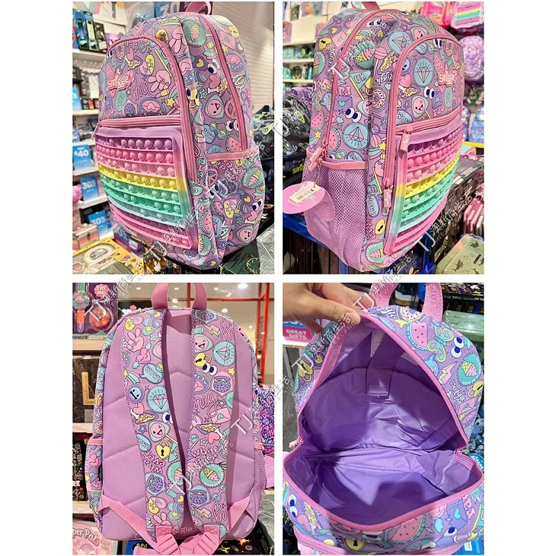 Genuine Australian Smiggle Pressure Bubble Backpack For Children, Large Capacity Backpack For Primary And Secondary School Stude