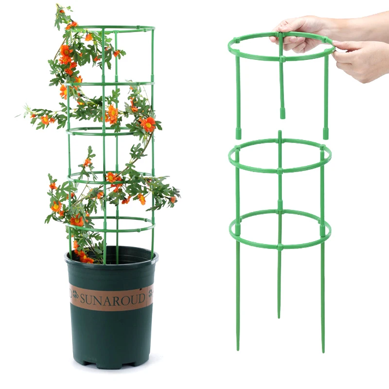 New1Set Tomato Trellis Adjustable Plant Stakes Garden Trellis Tomato Plant Support Cage Garden Potted Plant Grow Supplies