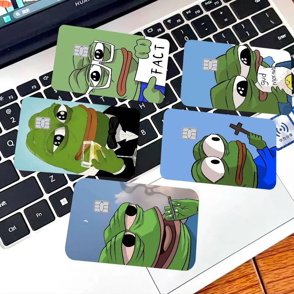 Popular Internet Meme Sad Frog Anime Young Creidt Card Debit Card Sticker Film Case Front Tape For Small Big Chip No Chip