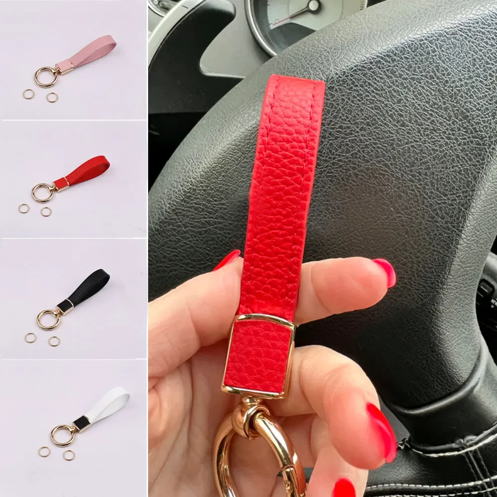 

1Pc Luxury Metal Leather Keychain Holder Men's Gadgets Couple Auto Home Keyring Accessories High Quality Car Home Key Holder