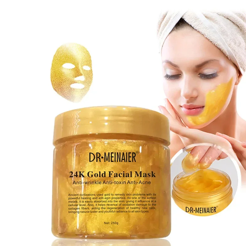 

24K Gold Collagen Repairing Sleep facial mask Moisturizing and Shrinking Pore Anti aging anti-acne Smearing facial mask Skincare