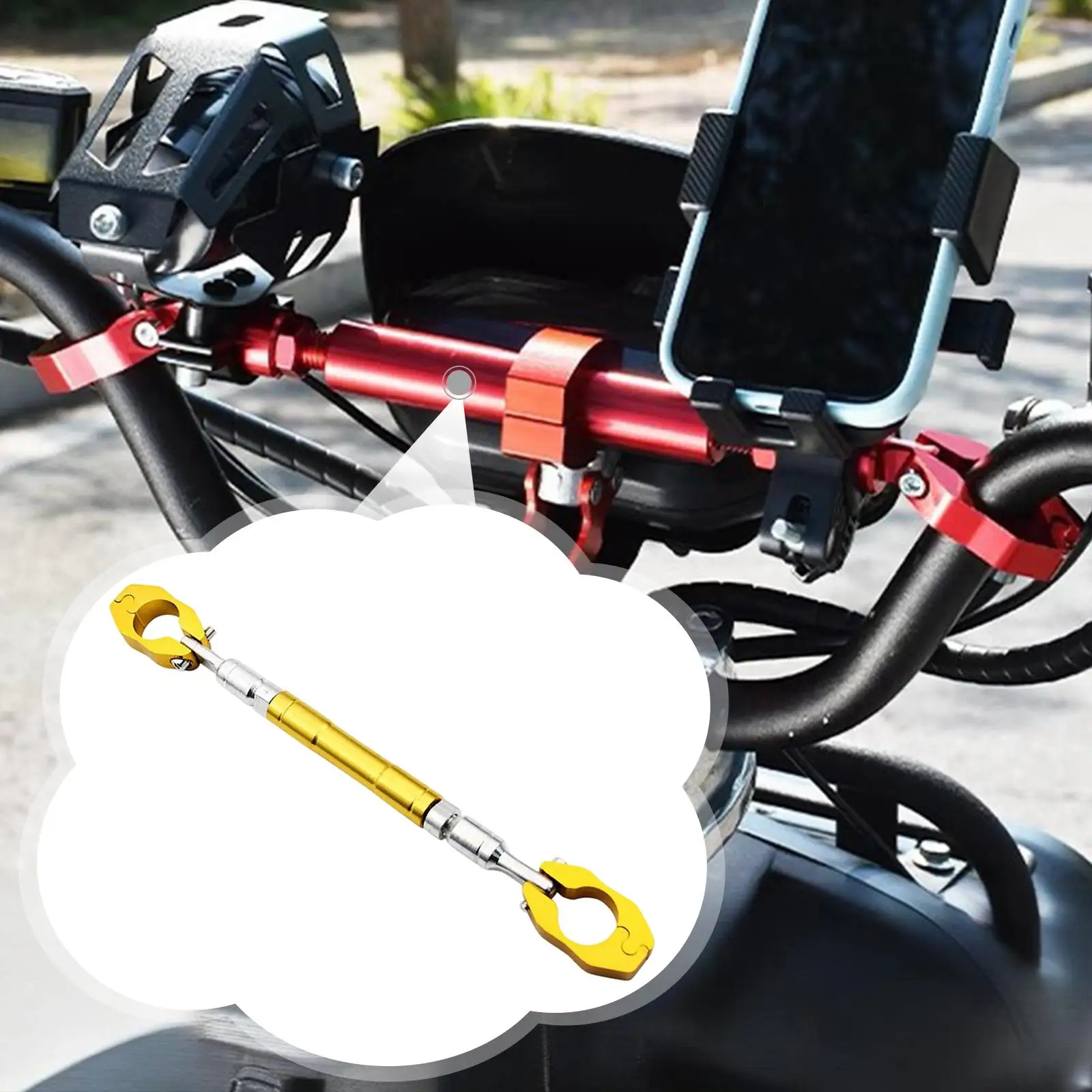 Adjustable Motorcycle Balance Bar Aluminum Alloy Handlebar Brace 22mm Clamp Strong and Light Cross Bar for Motocross Handling