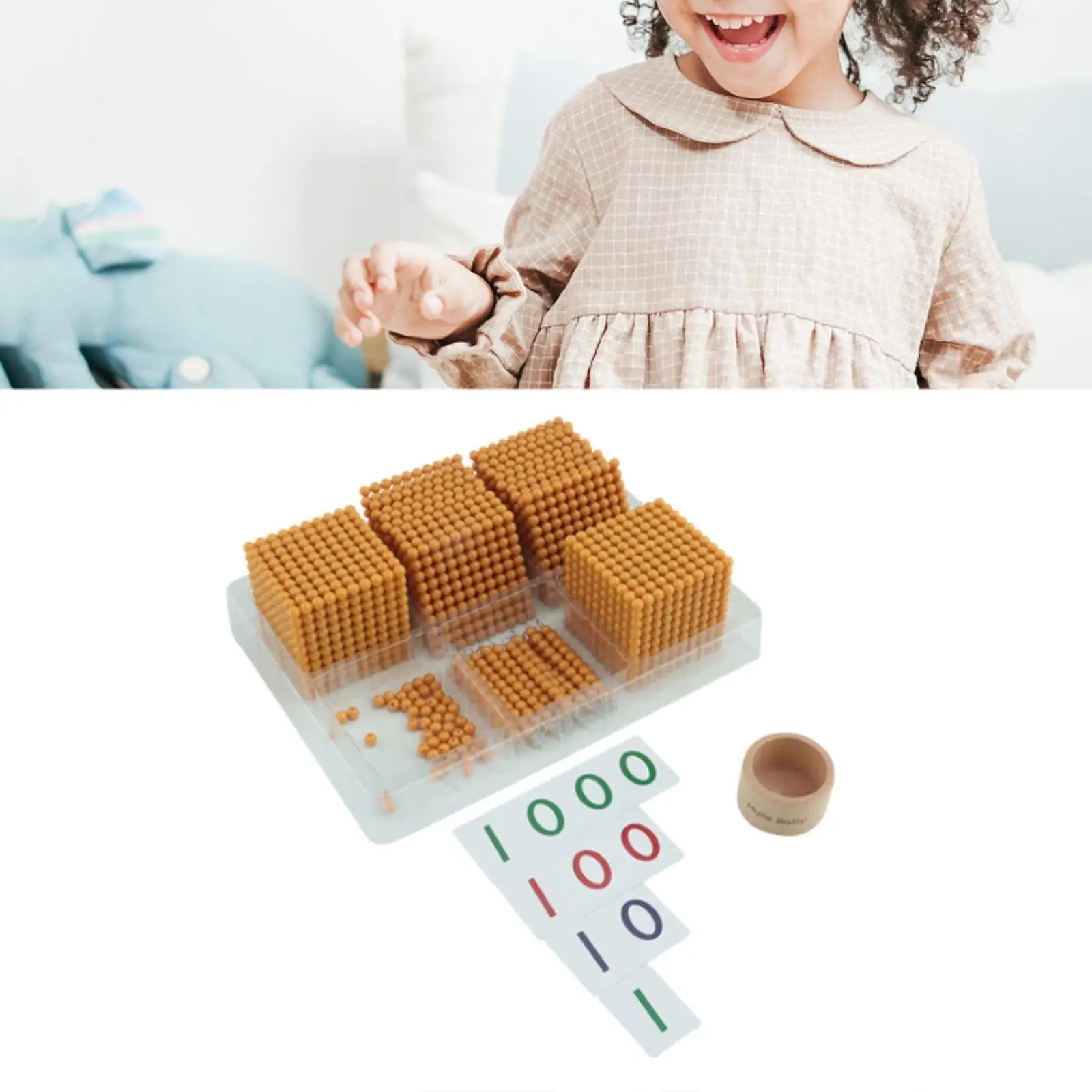 Montessori Math Beads Preschool Counting Toys for Children Early Education Interactive Learning Game