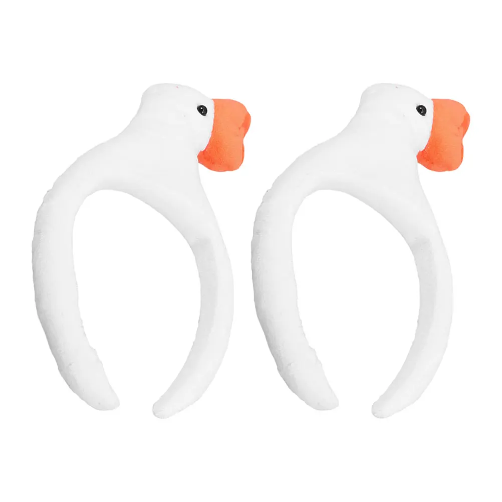 

2Pcs Duck Headband Cute Cartoon Hair Hoop Soft Animal Headwear Halloween Costume Festival Party Cosplay Photo Props