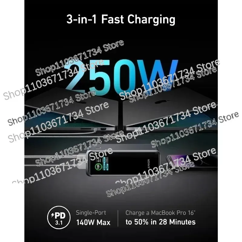 Anker Prime Power Bank 27650mAh 3-Port 140W Max Portable Charger Battery Portable Power Bank Large Capacity for Laptop