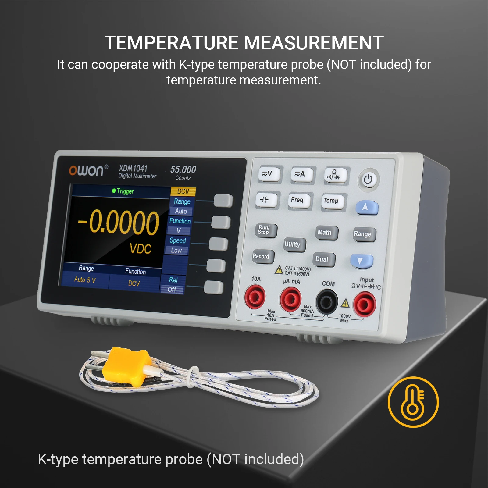 Owon 55,000 Counts Digital Multimeter High Accuracy Universal Meter with 3.5-inch TFT LCD Screen with Backlight Ammeter