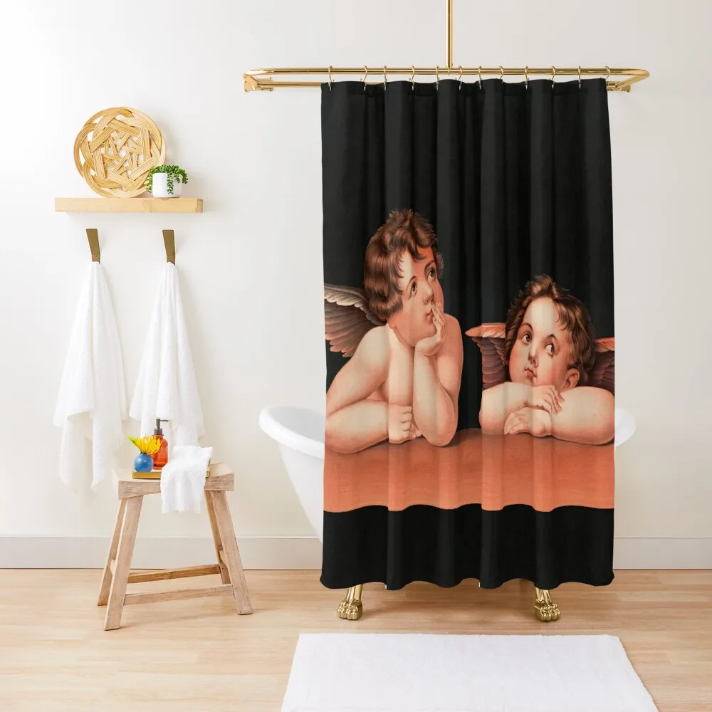 Angels after Raphael Shower Curtain Modern Accessory Bathrooms Bathtub Luxury Bathroom Shower Curtain