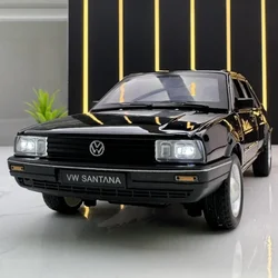 Simulation 1:24 Volkswagen Santana Retro Car Model with Sound and Light Pull Back Collectvie Diecast Toy Car Home Decoration