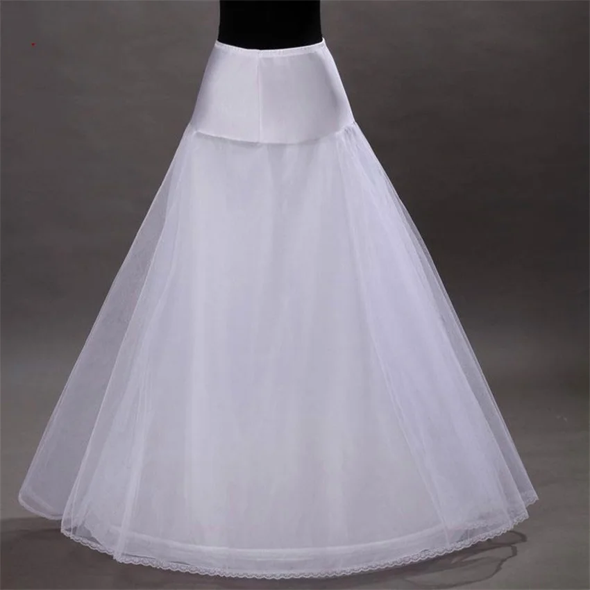 เจ้าสาว Slips งานแต่งงาน Underskirt สีขาว Underdress Falda Brautpetticoat ยาว Crinoline Sottoveste สาย Petticoat ชั้น