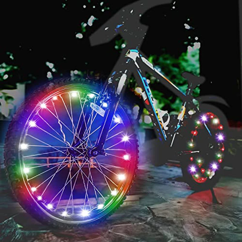 Colorful Rainproof LED Bicycle Wheel Lights Front and Rear Spoke Lights Tire Strip Accessories Enhance Cycling Style Decoration