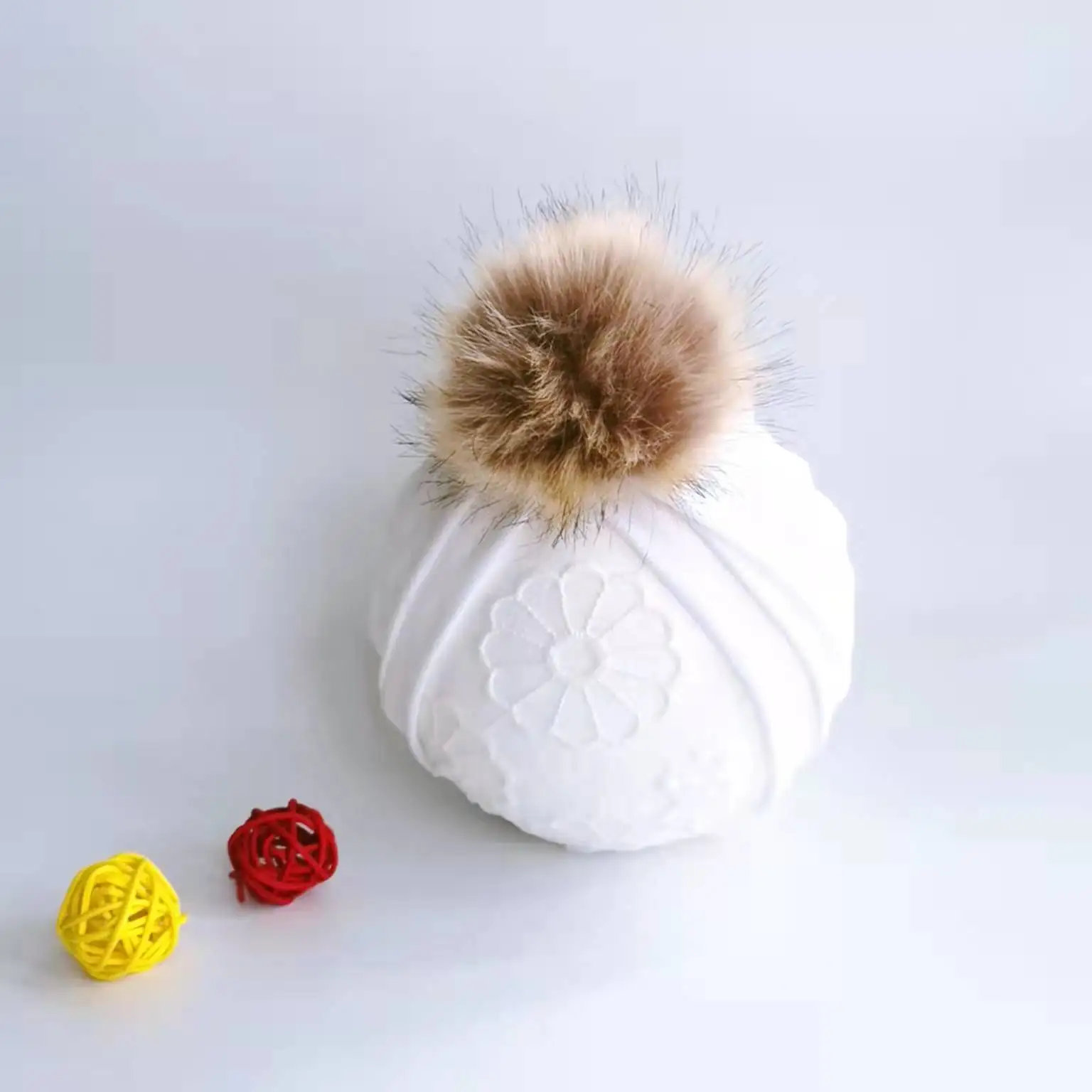 Baby indian hat turban hats Spring Autumn children velvet Caps kid Beanie pompom hat Warm girl caps