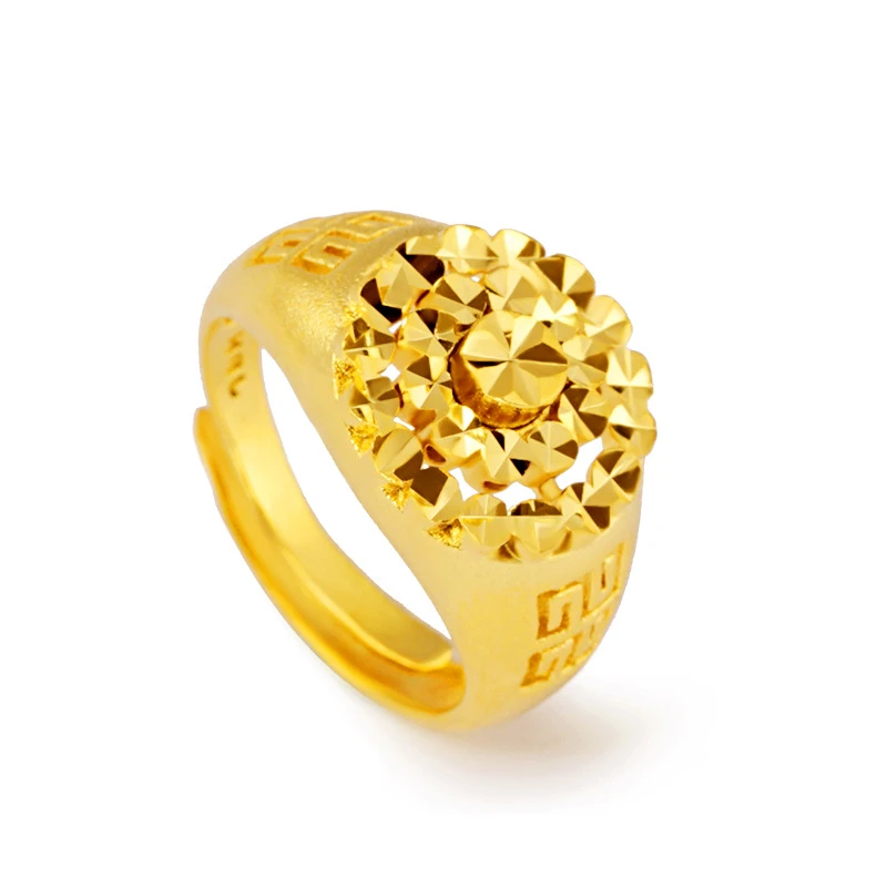 

Vietnam Sand Gold Plated Ring for Women Men 14k Yellow Gold Color Men's Finger Ring Wedding Birthday Jewelry Accessories Gifts