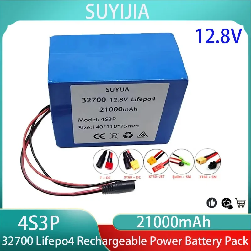 32700 Lifepo4 Battery 12V Battery Pack 21000mAh 4S3P Built-in 40A Balanced BMS for Electric Boats and Uninterrupted Power Supply