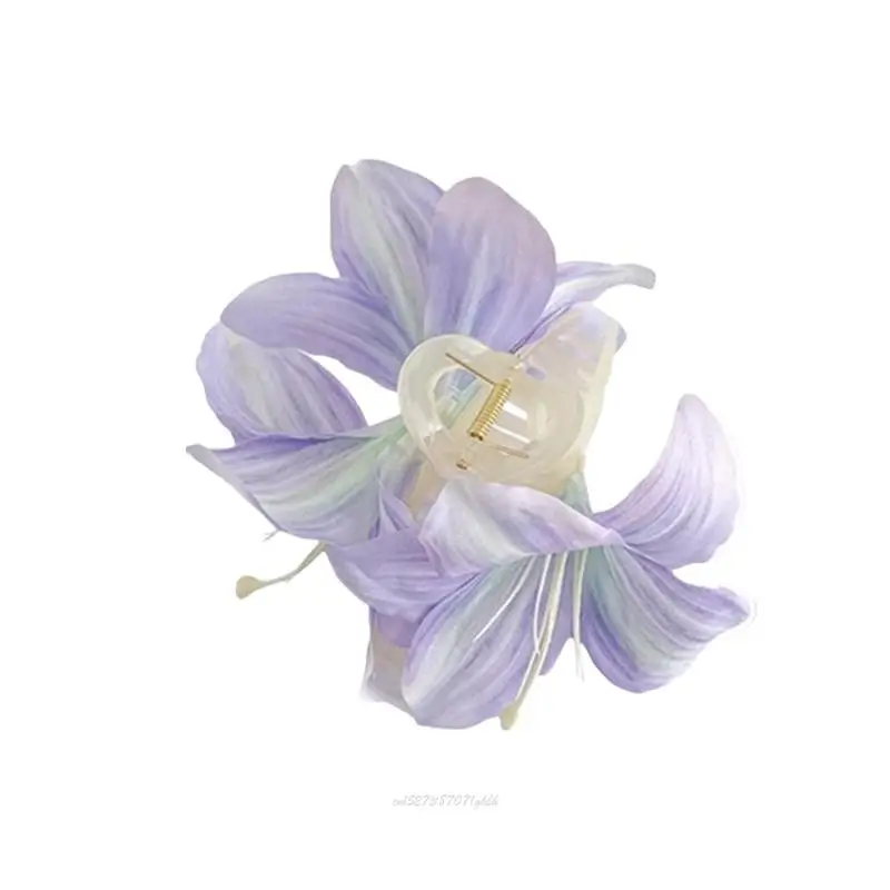 

X5XA Eye Catching Flower Hair Clip Claw Elegant Floral Hair Accessories for Women with Realistic Design Stylish Hairpiece