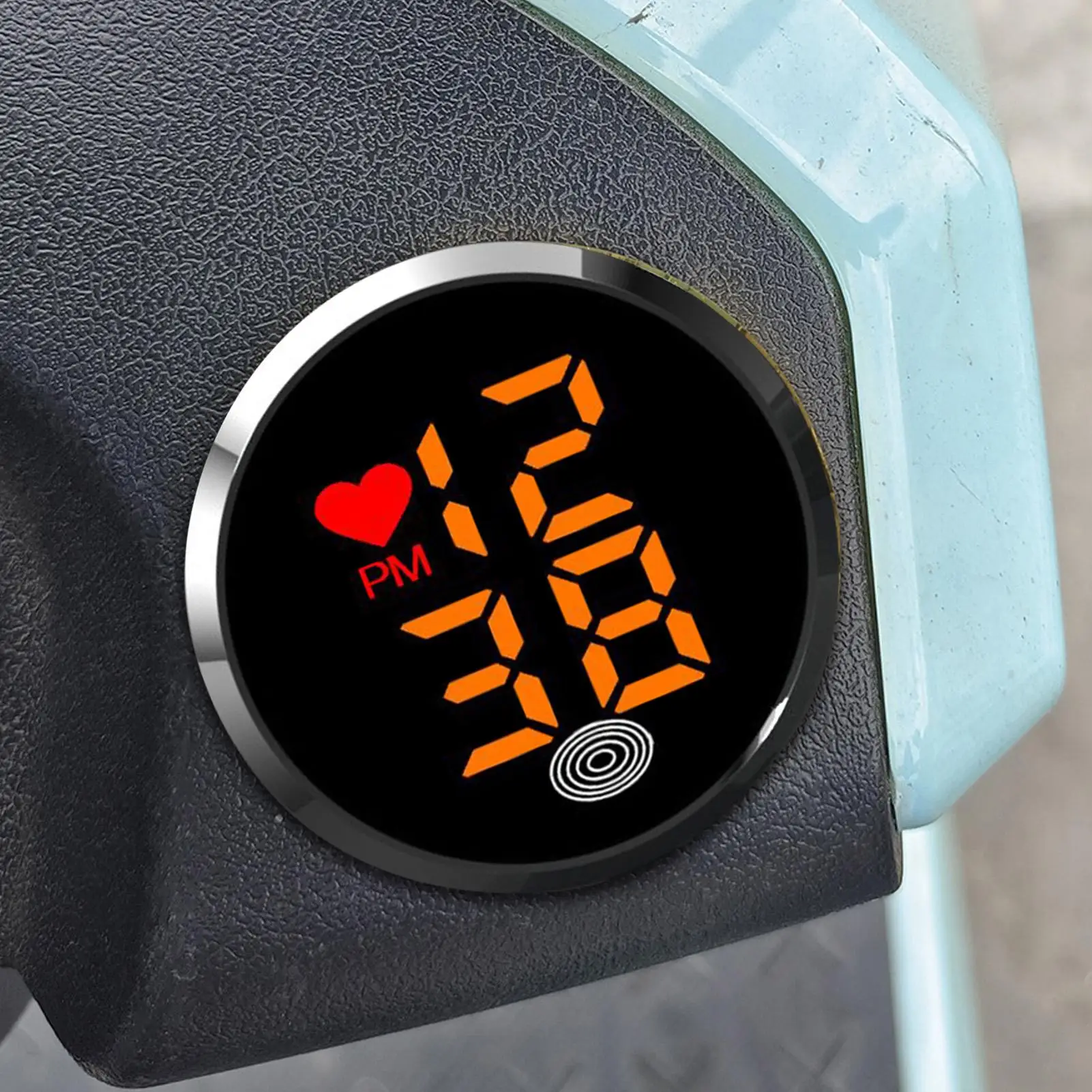 Jam Tempel untuk Dasbor Mobil Motor, Jam Digital Perekat Tempel, Jam Tampilan Waktu LED Kecil untuk Ventilasi AC Motor, Truk