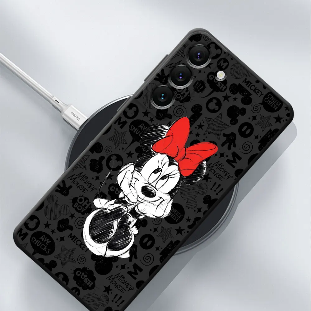 Phone Case for Samsung Galaxy S21 FE S21 5G S24 Ultra S20 S22 Plus S23 Ultra Silicone Cover Bumper Disney Mickey Minnie Mouse