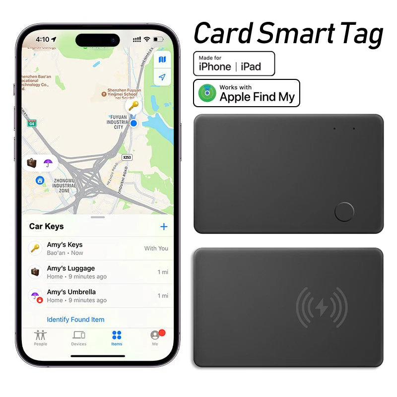 

Wallet Aircard Wireless Charging Smart Anti-lost Tag With MFi Certification For Apple Find My Keys Kids Card Tracker Locator