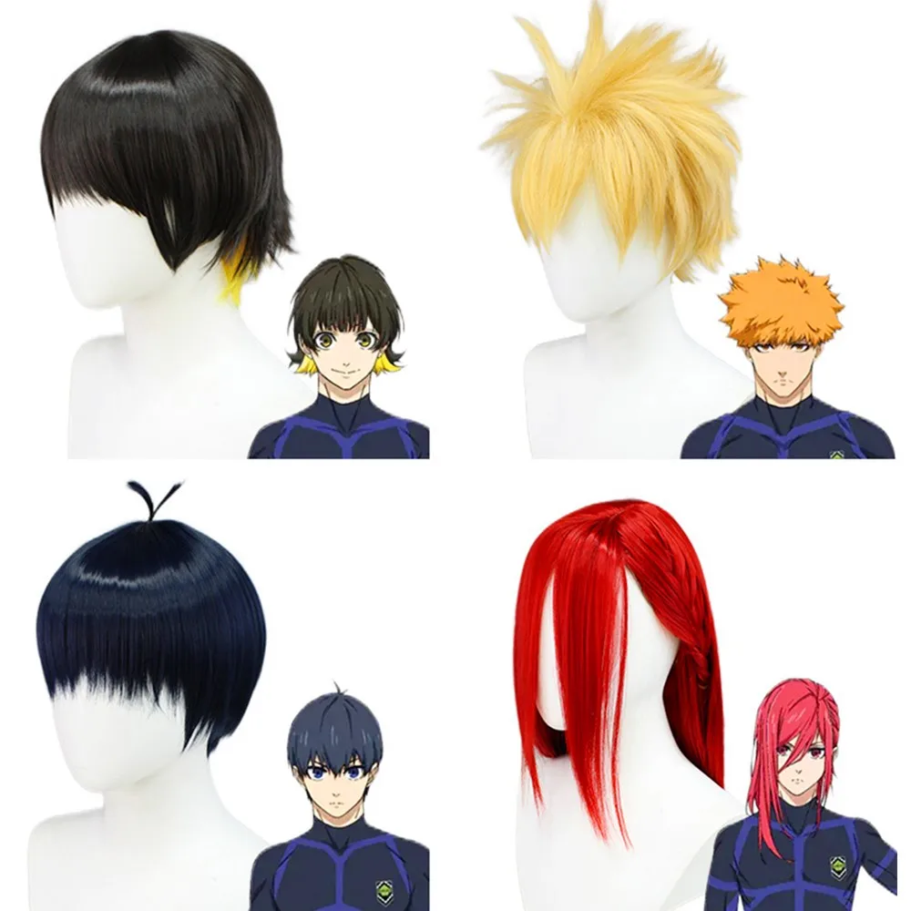 

Anime Blue Lock Costume Isagi Yoichi Chigiri Bachira Kunigami Football Jersey Sportswear Halloween Wig Cosplay Hair