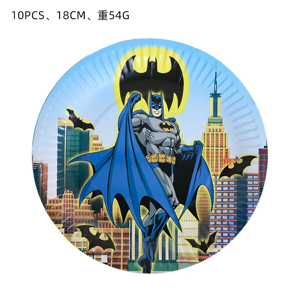 Superhero Bat Man Birthday Party Decoration Disposable Dinnerware Cup Tablecloth 3D Bat Balloon For Kids  Baby Shower Supplies