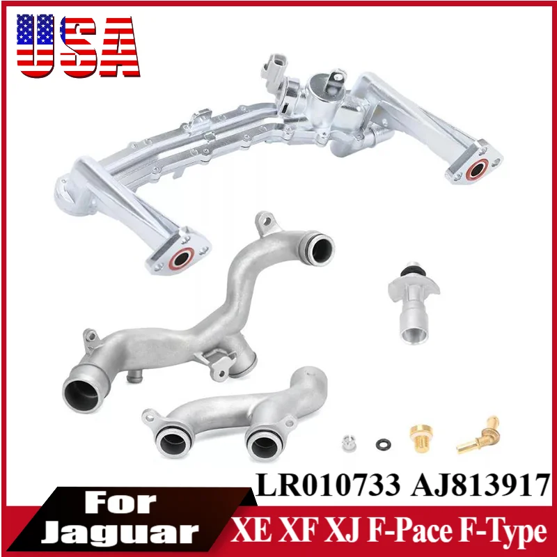 

3.0 V6 Coolant Water Pipe System Kit For Jaguar XE XF XJ F-Pace F-Type For Land Rover Range Rover Discovery LR010733 AJ813917