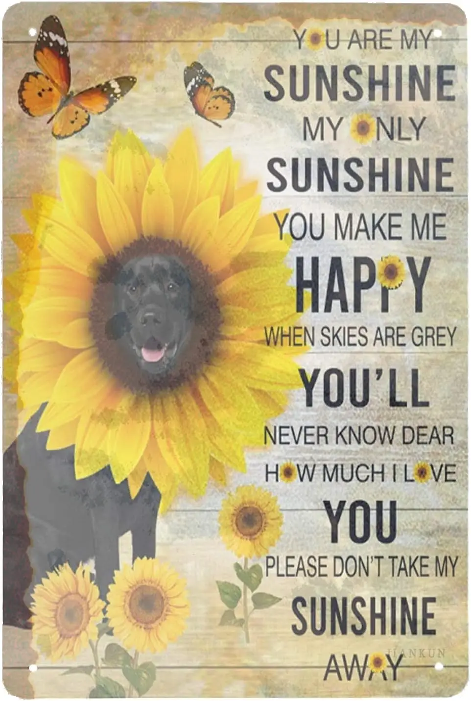 J.DXHYA Tin Signs Youre-My-Sunshine-Please-Dont-take-My-Sunshine-Away-Companion-Dog Vintage Home Garden Bar Coffee Shop Wall Dec